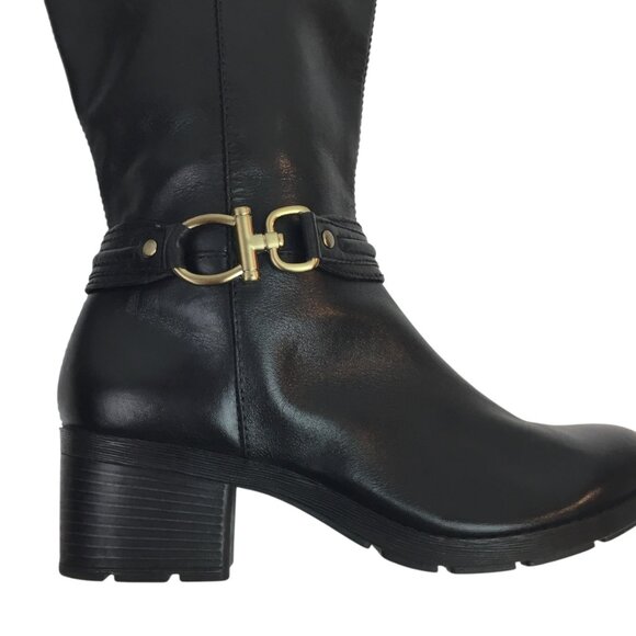 Gorgeous Bandolino Dulla Horsebit Womens 7M Leather Knee High Riding Boots Black - Picture 6 of 13